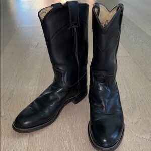 Justin Boots 5.5 Black Leather Western Boots Women